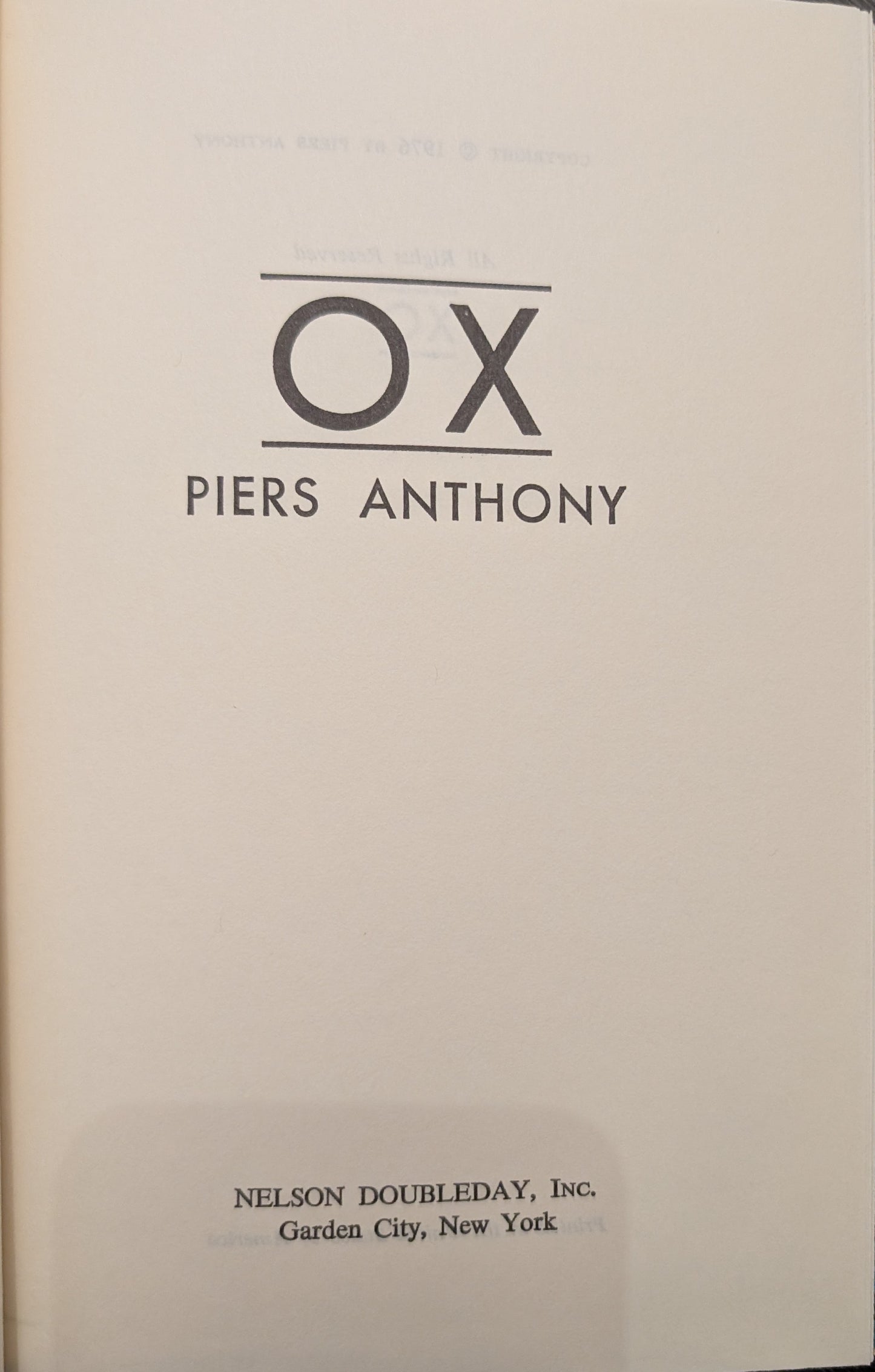 Ox by Piers Anthony