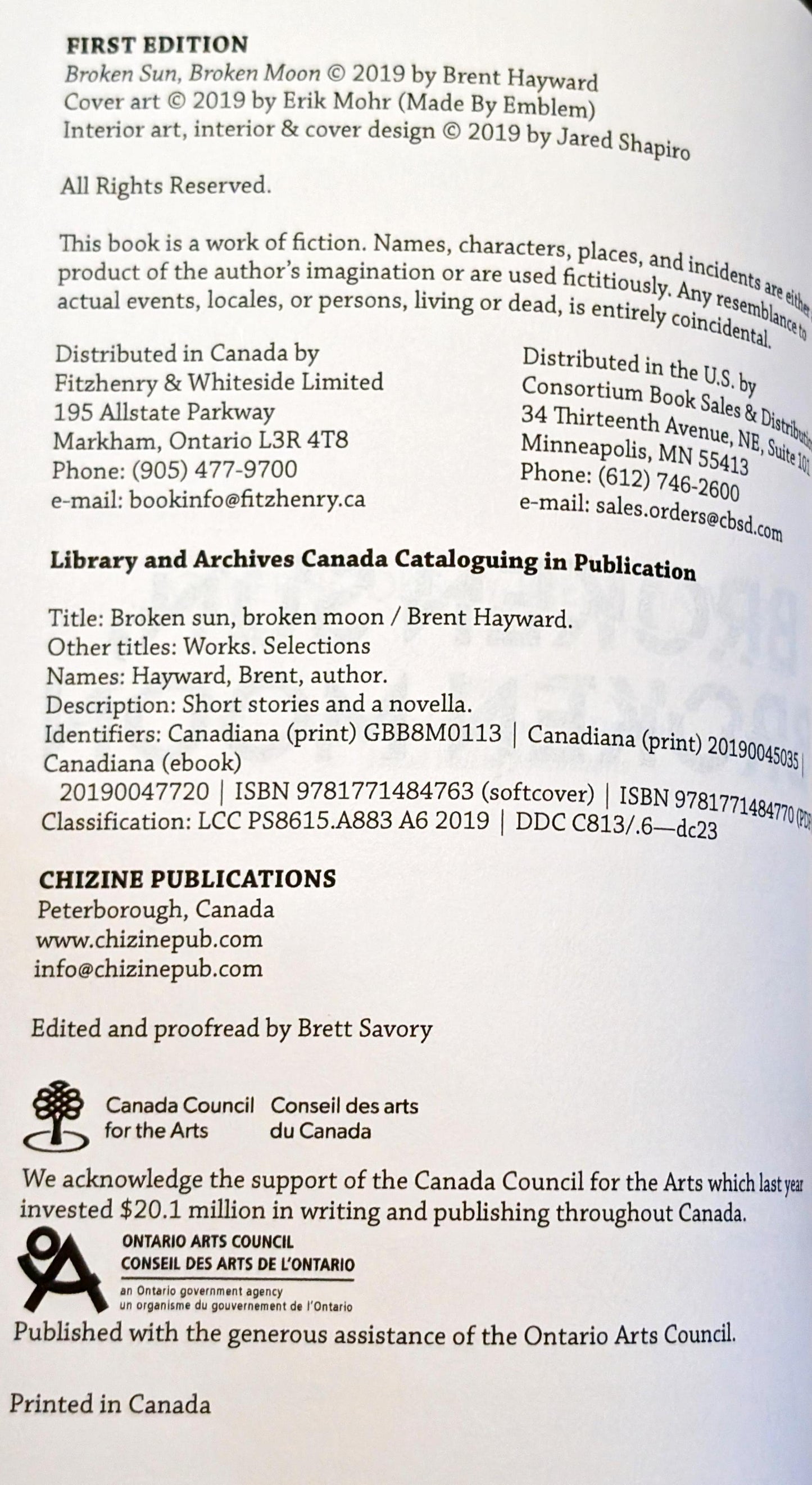 Broken Sun, Broken Moon by Brent Hayward