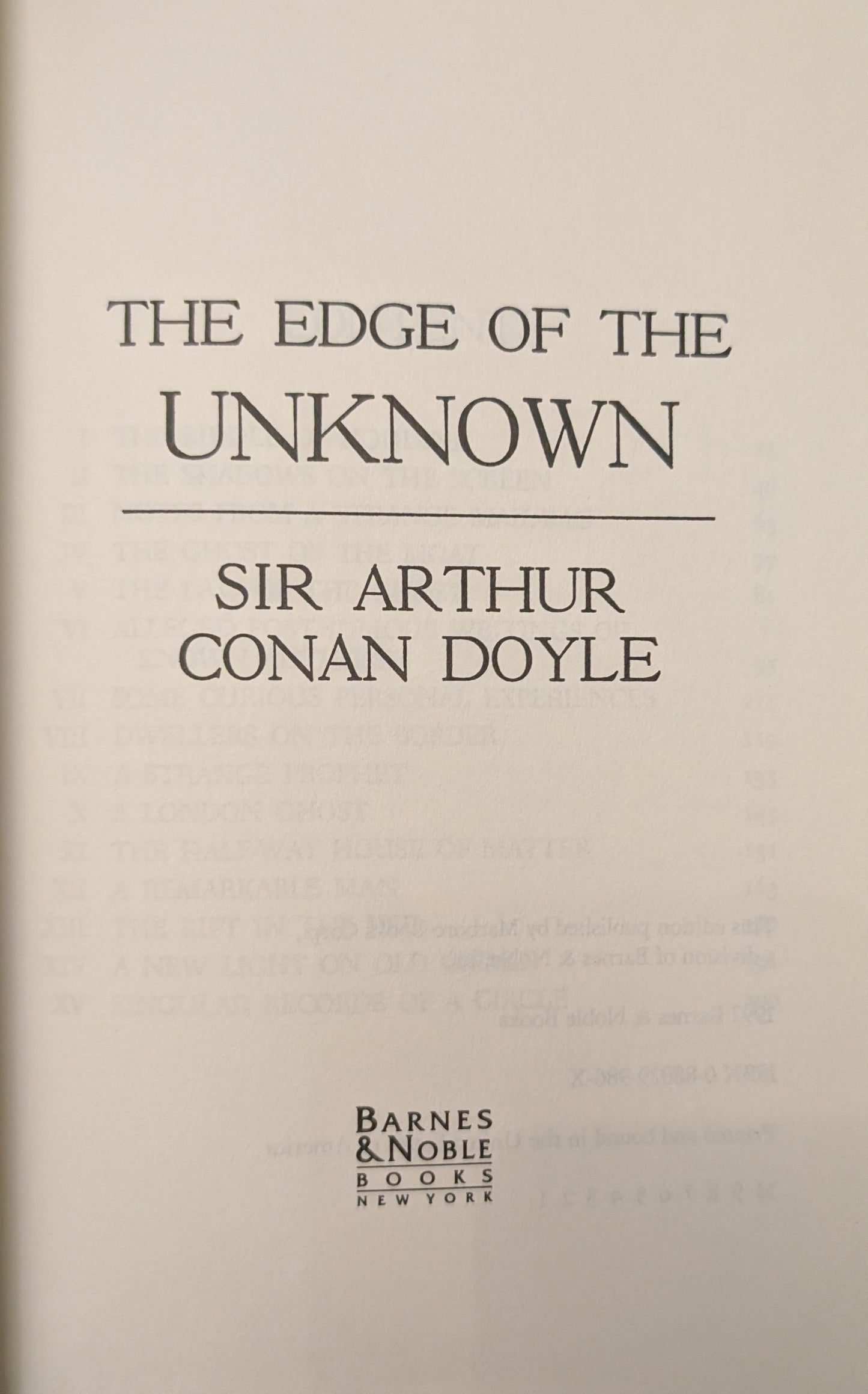 The Edge of the Unknown by Sir Arthur Conan Doyle