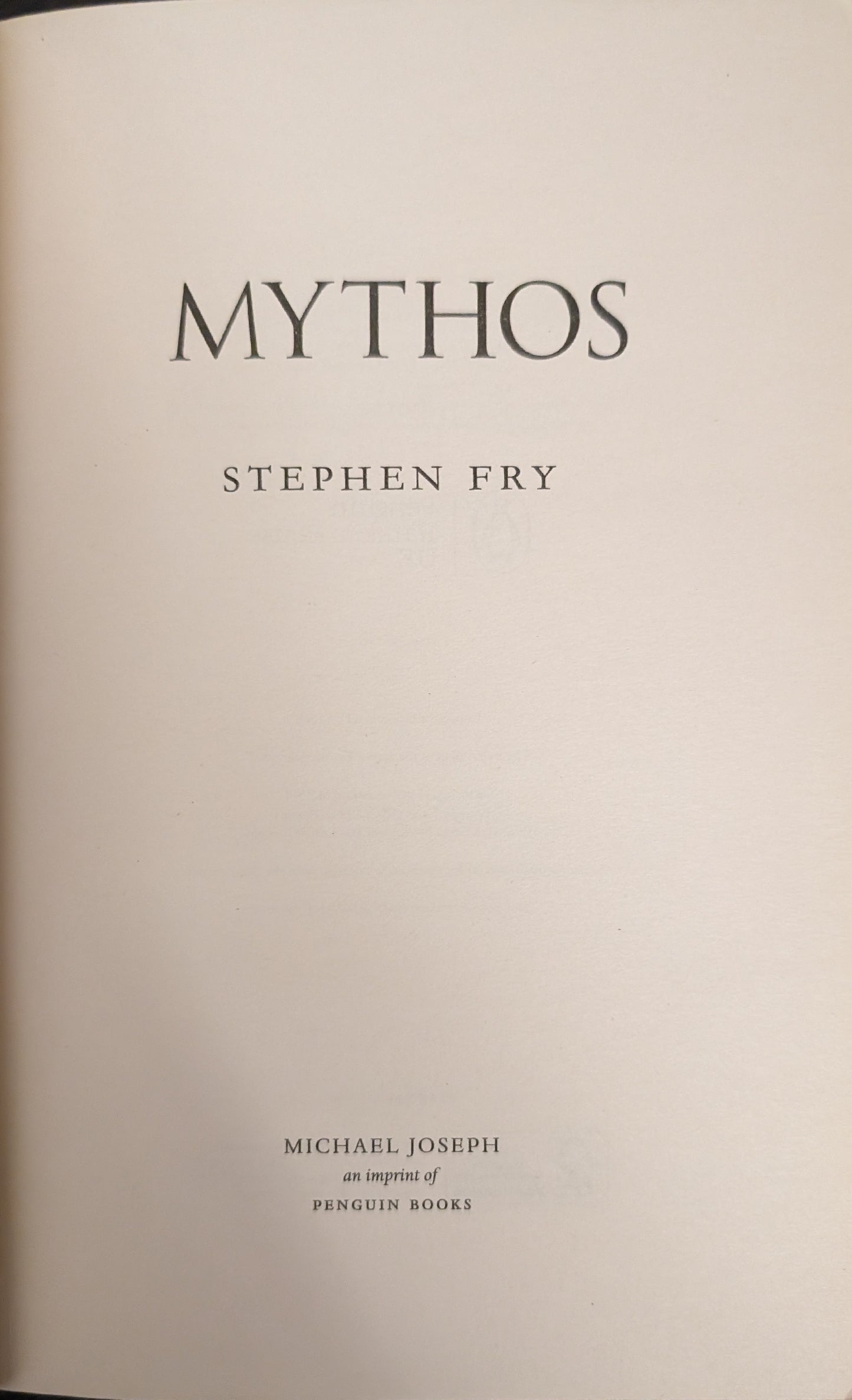 Mythos: The Greek Myths Retold by Stephen Fry