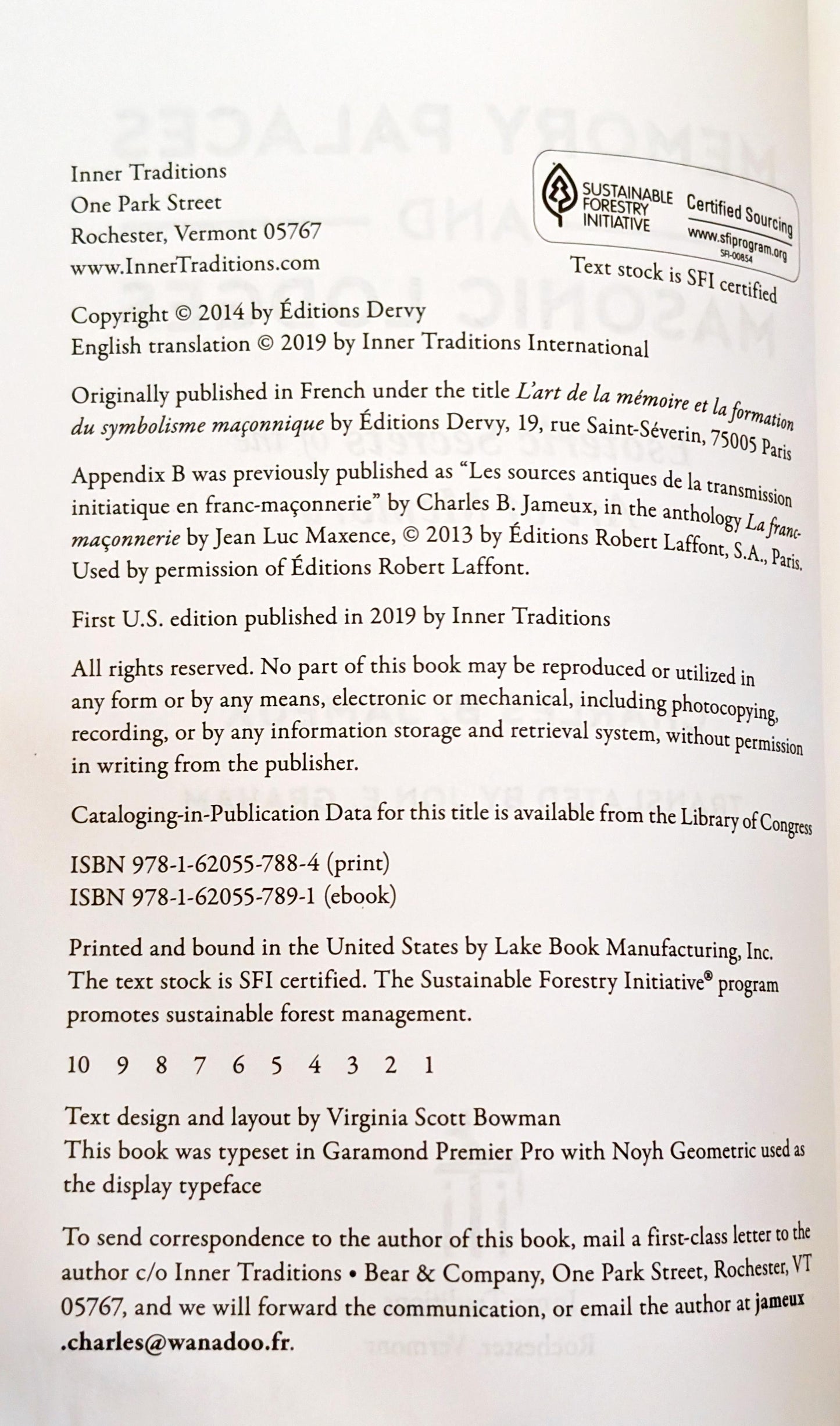 Memory Palaces and Masonic Lodges: Esoteric Secrets of the Art of Memory by Charles B. Jameux