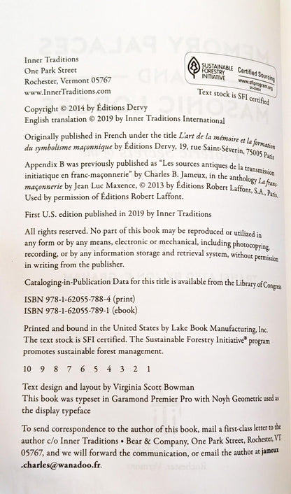 Memory Palaces and Masonic Lodges: Esoteric Secrets of the Art of Memory by Charles B. Jameux