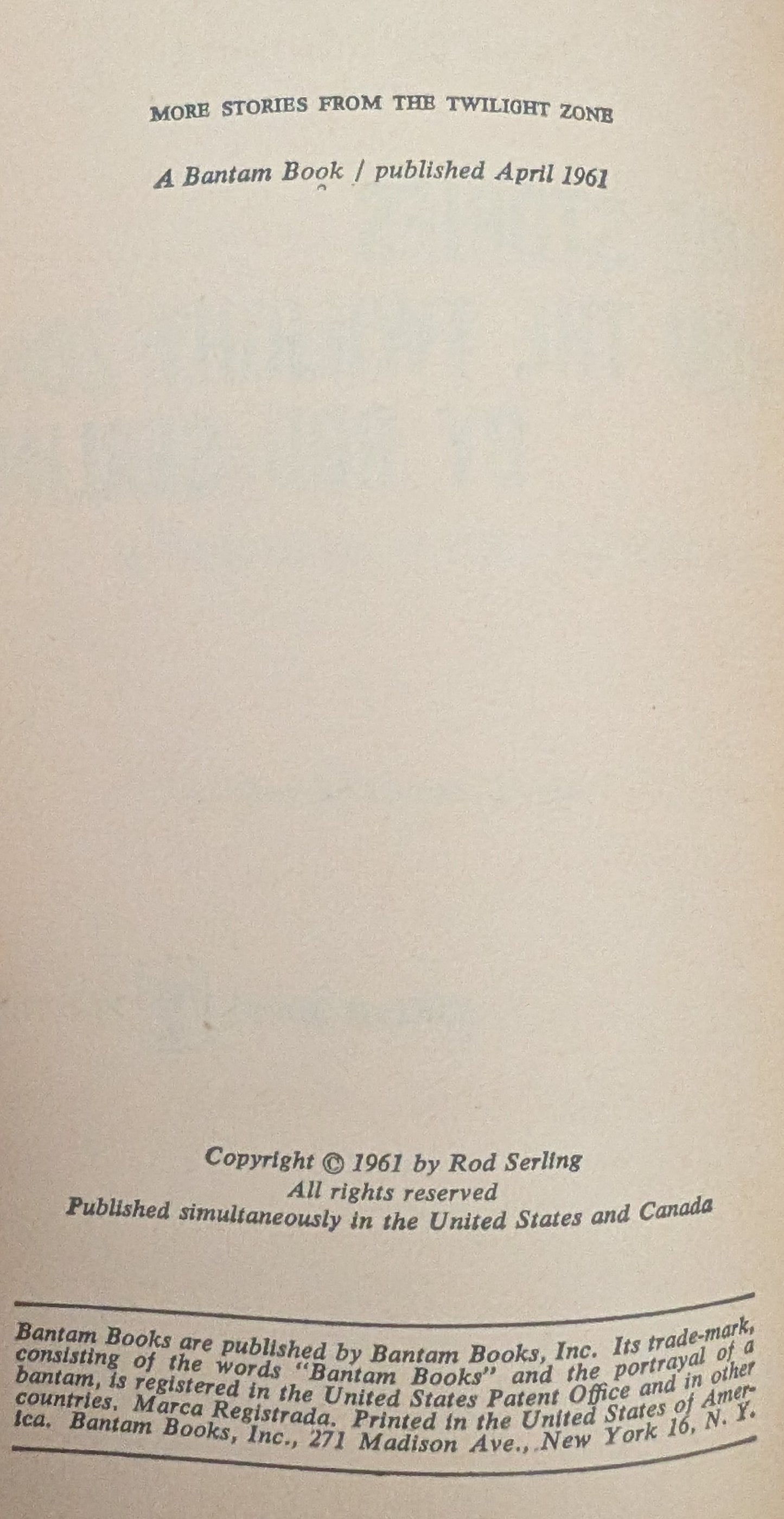 More Stories from the Twilight Zone by Rod Serling