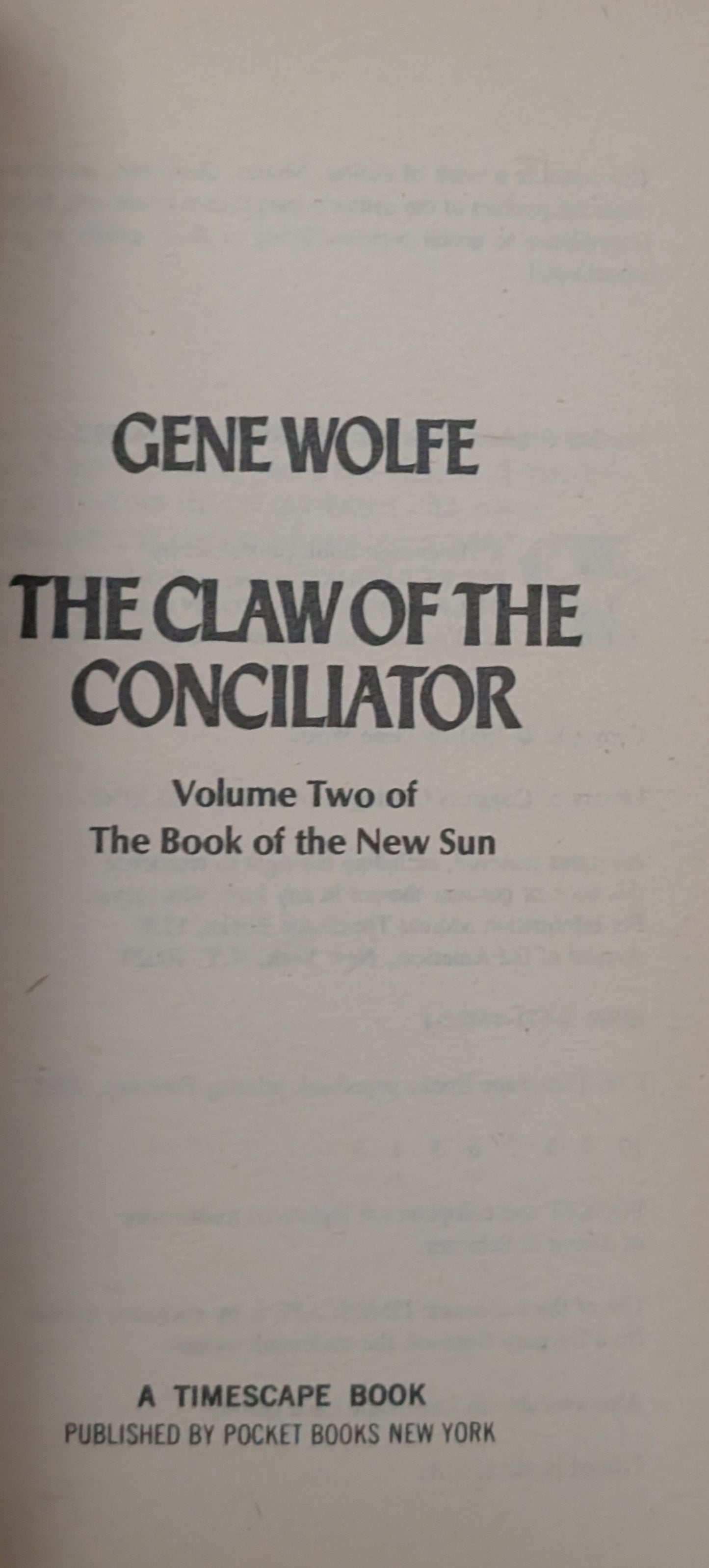 The Claw of the Conciliator by Gene Wolfe