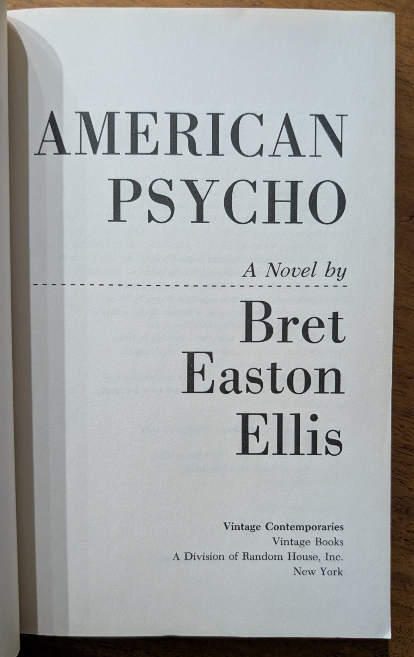 American Psycho by Bret Easton Ellis