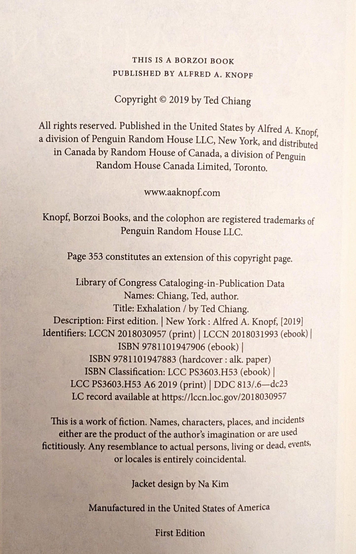 Exhalation: Stories by Ted Chiang