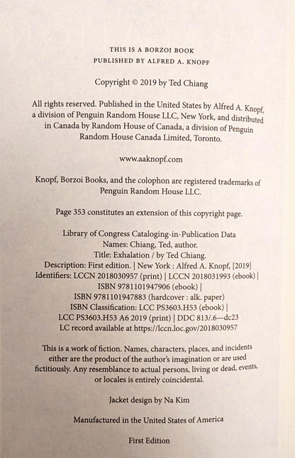 Exhalation: Stories by Ted Chiang