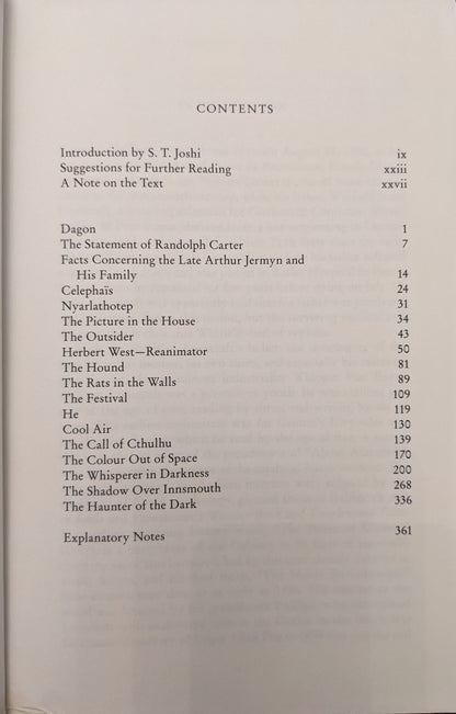 The Call of Cthulhu and Other Weird Stories by H.P Lovecraft edited with introduction and notes by S.T Joshi