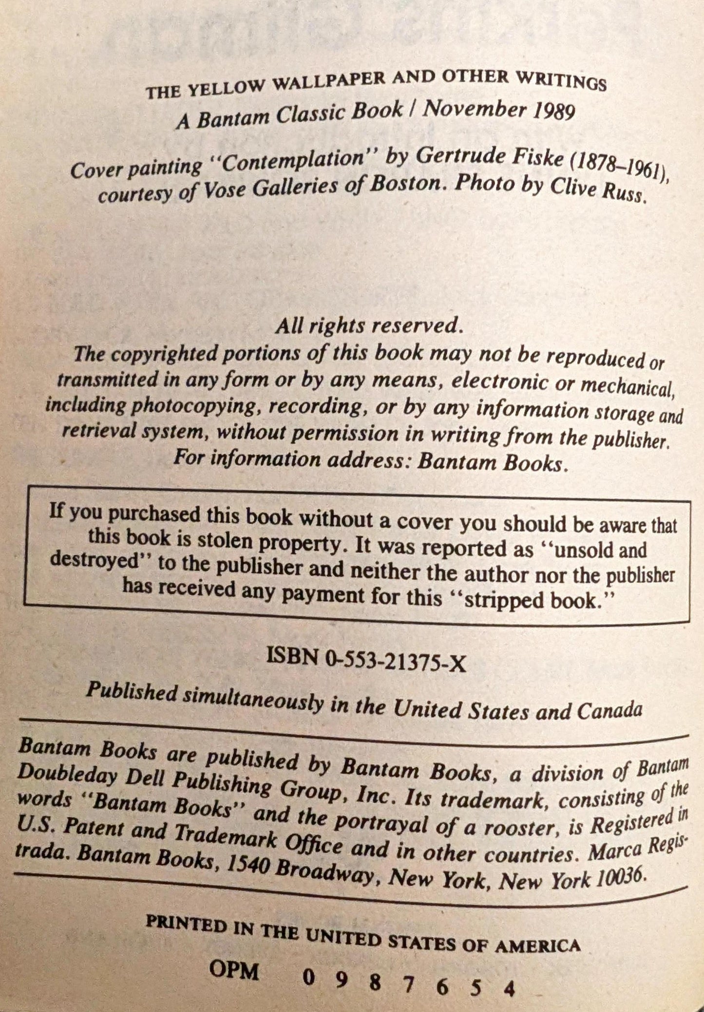 The Yellow Wallpaper and Other Writings by Charlotte Perkins Gilman