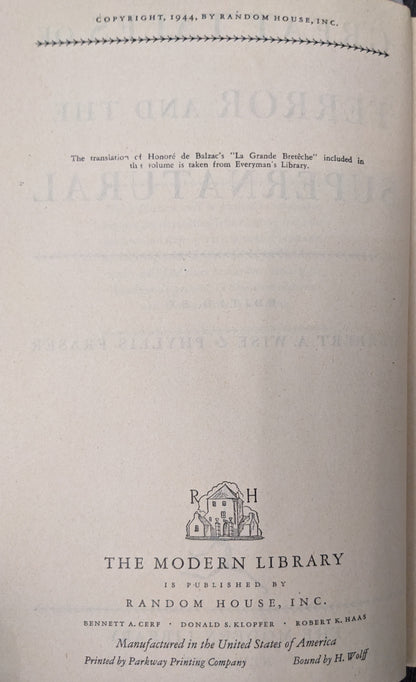 Great Tales of Terror and the Supernatural edited by Herbert A. Wise and Phyllis Fraser