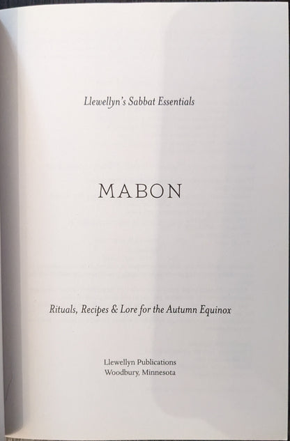 Llewellyn's Sabbat Essentials on Mabon:  Rituals, Recipes & Lore for Autumn Equinox