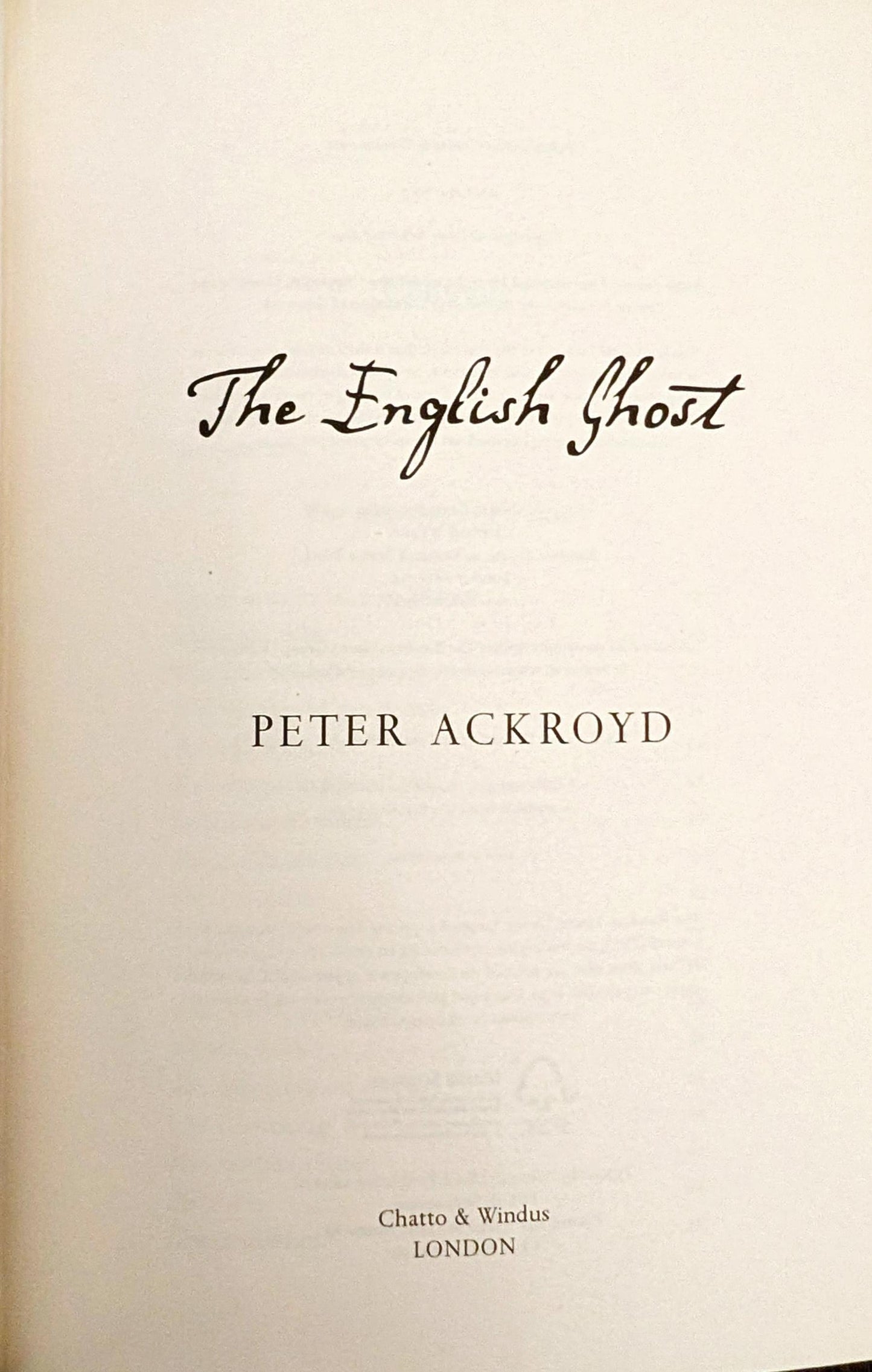 The English Ghost by Peter Ackroyd
