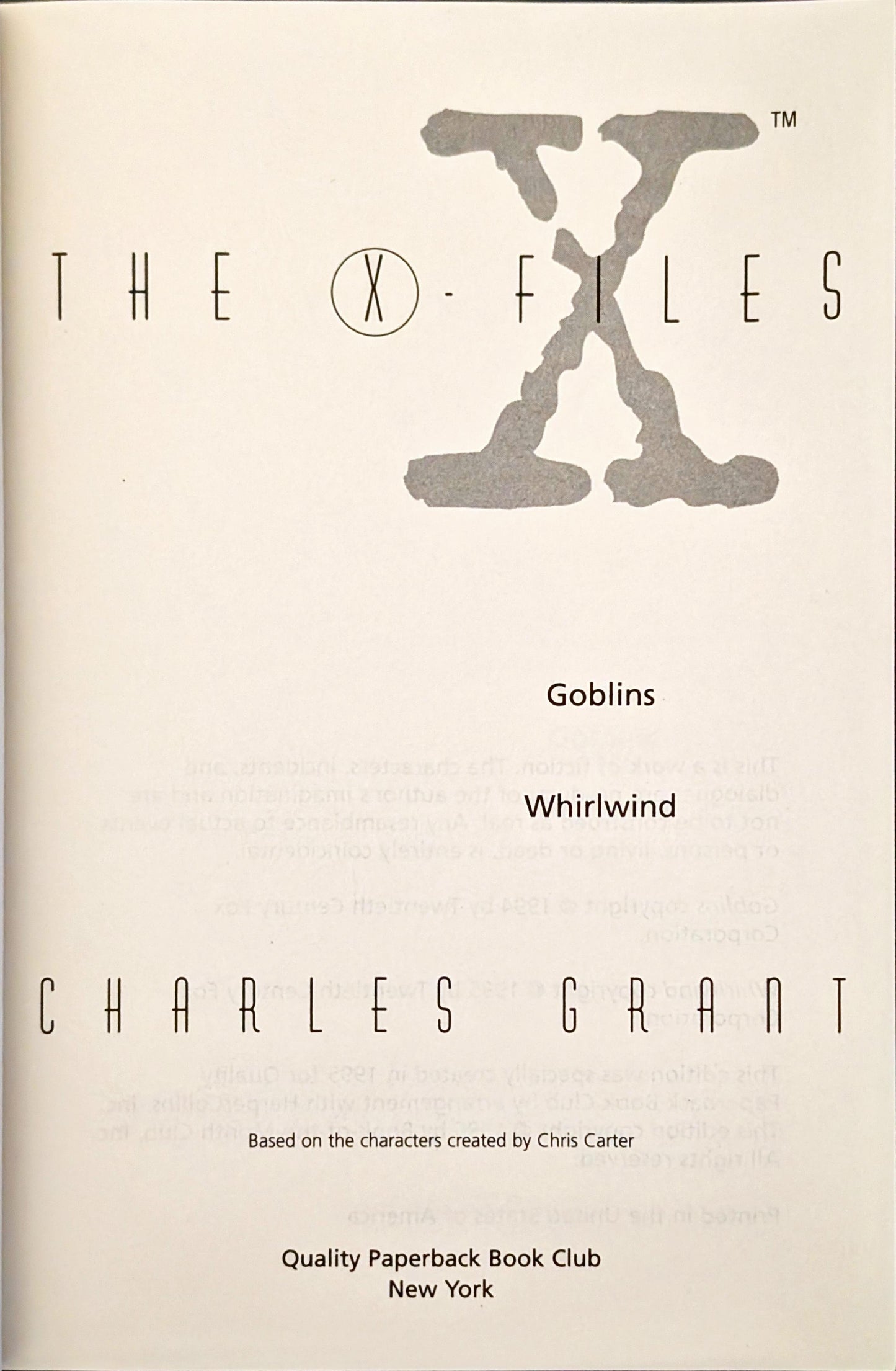 The X-Files: Goblins/Whirlwind by Charles Grant