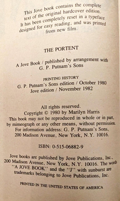 The Portent by Marilyn Harris