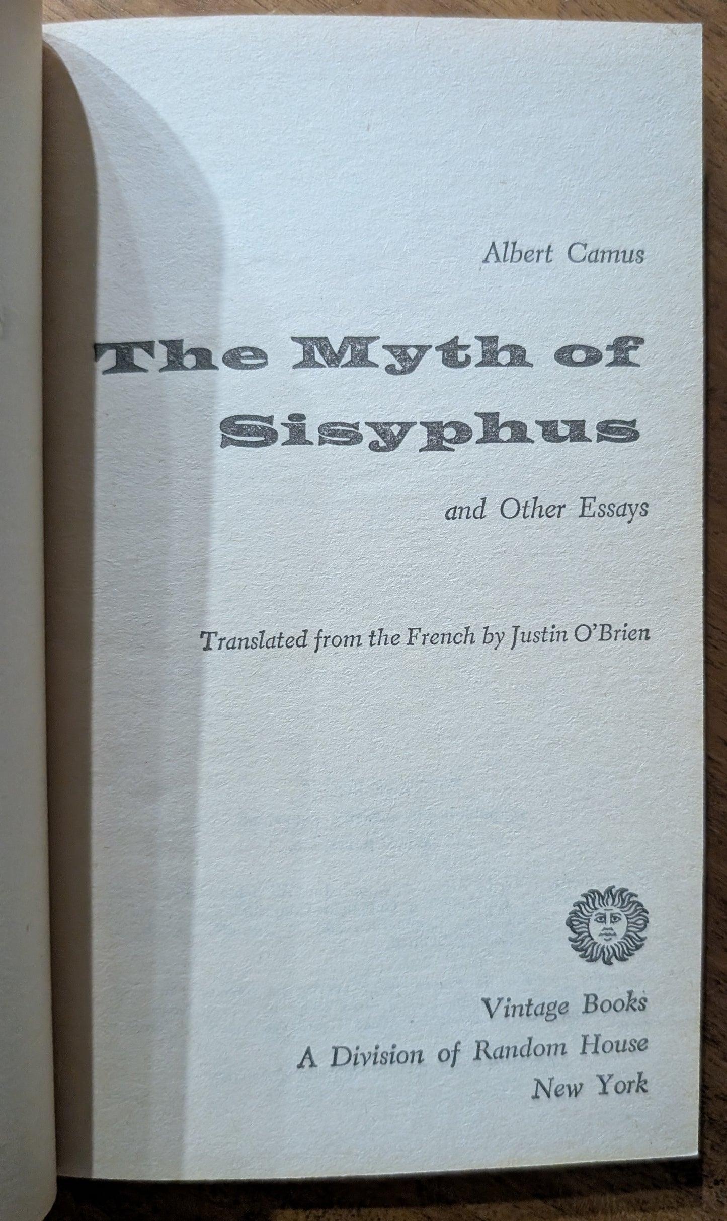 The Myth of Sisyphus & Other Essays by Albert Camus