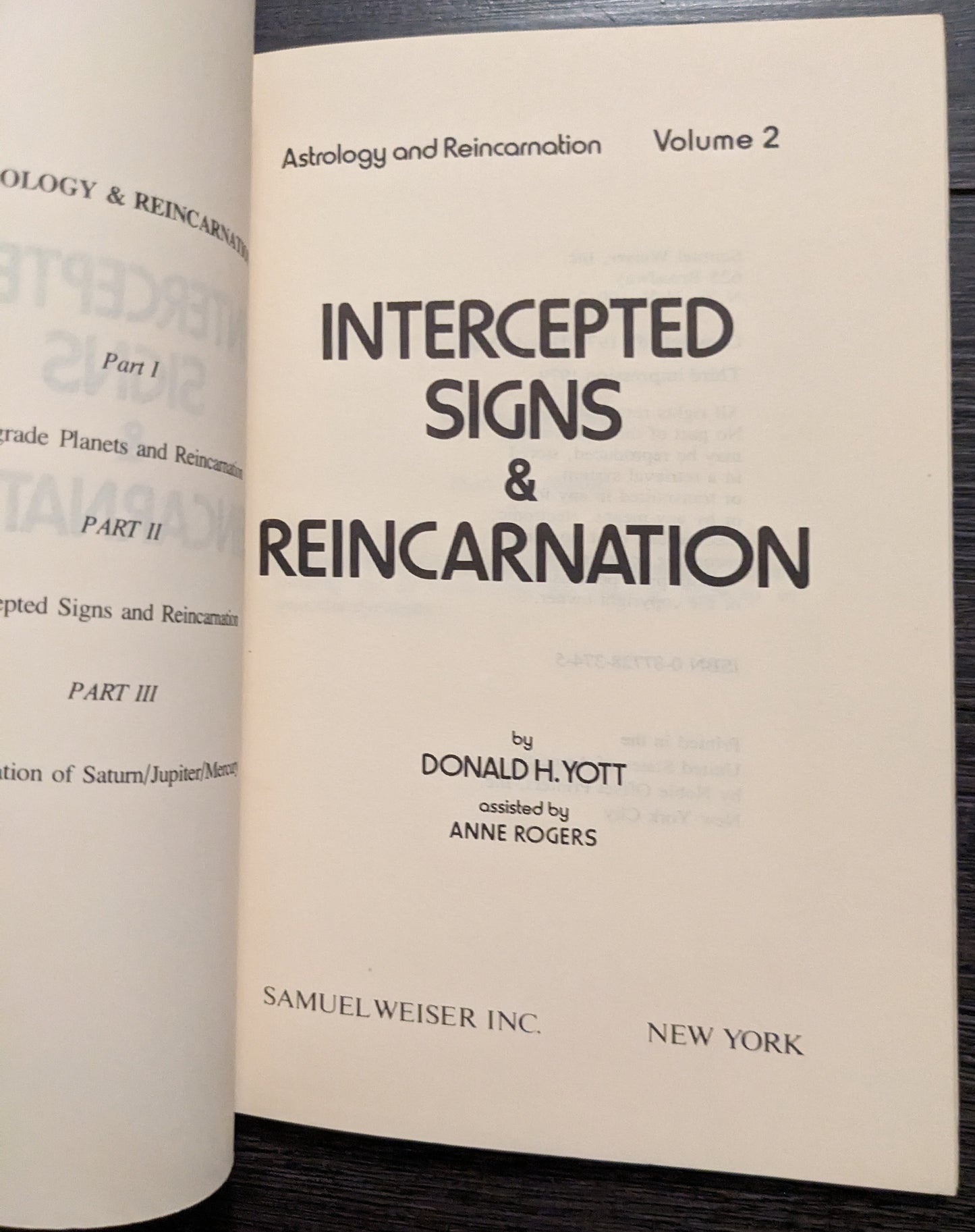 Intercepted Signs & Reincarnation by Donald H.Yott