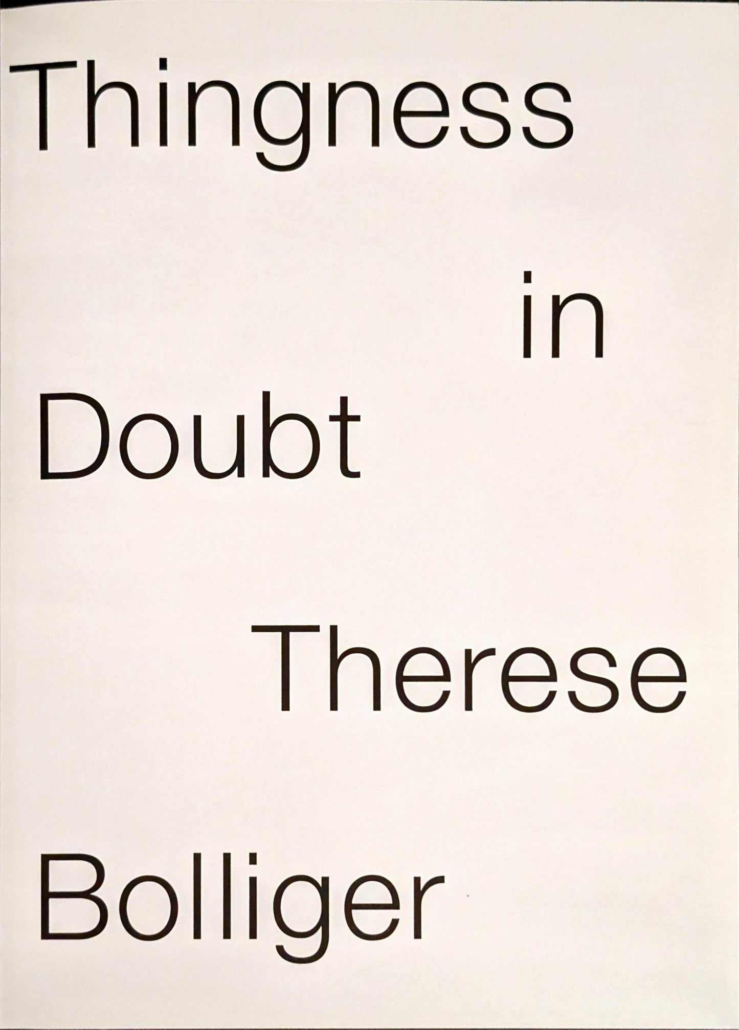 Thingness in Doubt by Therese Bolliger