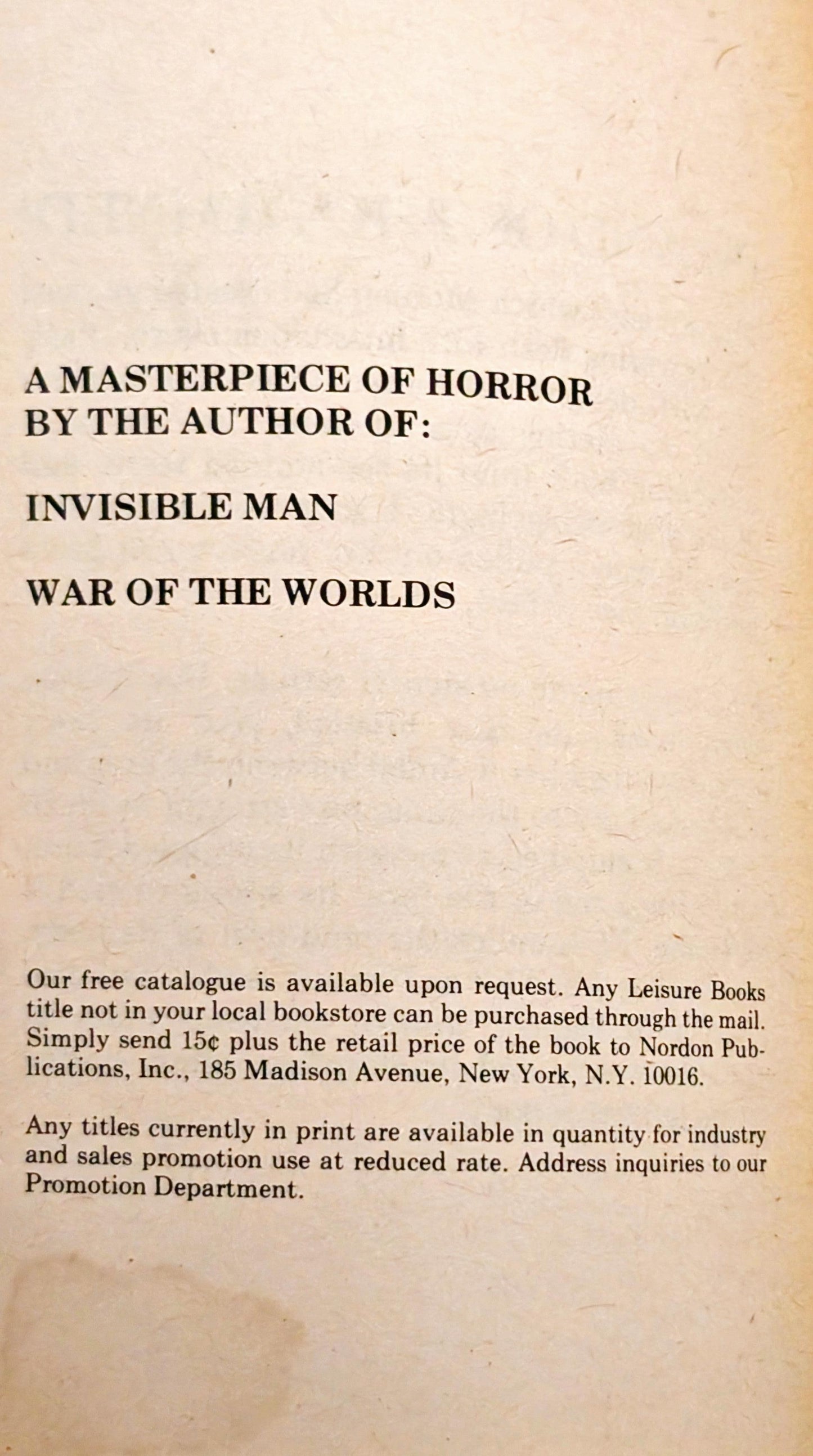 The Island of Dr. Moreau by H.G Wells