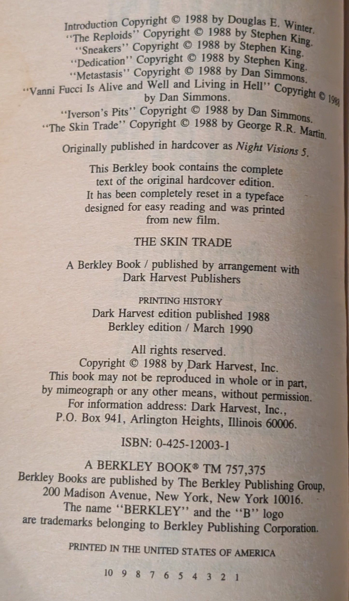 The Skin Trade introduced by Douglas E. Winter