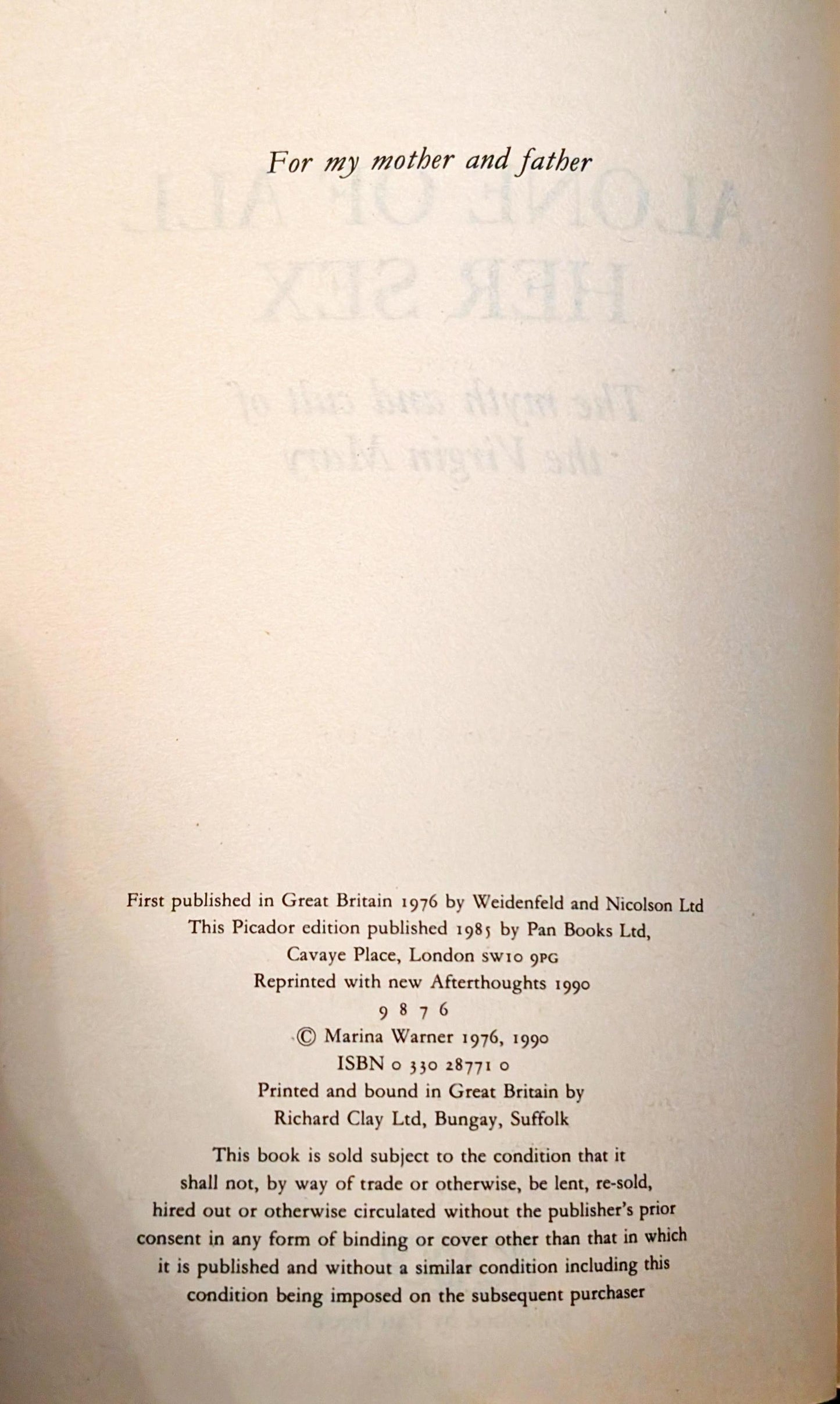 Alone of All Her Sex by Marina Warner