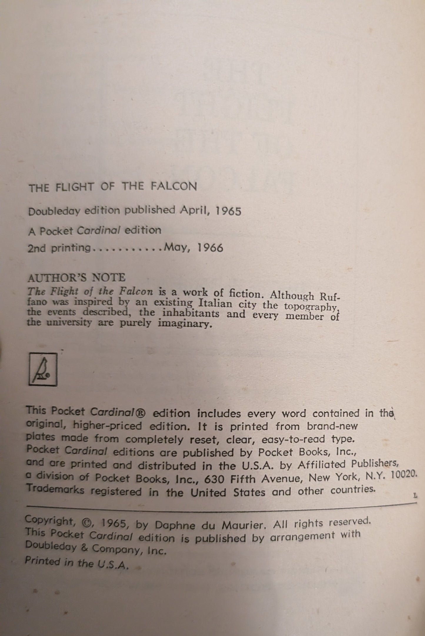 The Flight of the Falcon by Daphne du Maurier