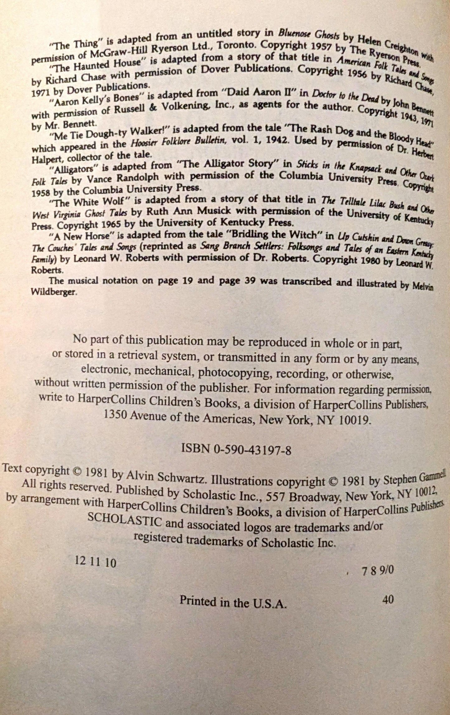 Scary Stories to Tell in the Dark by Alvin Schwartz