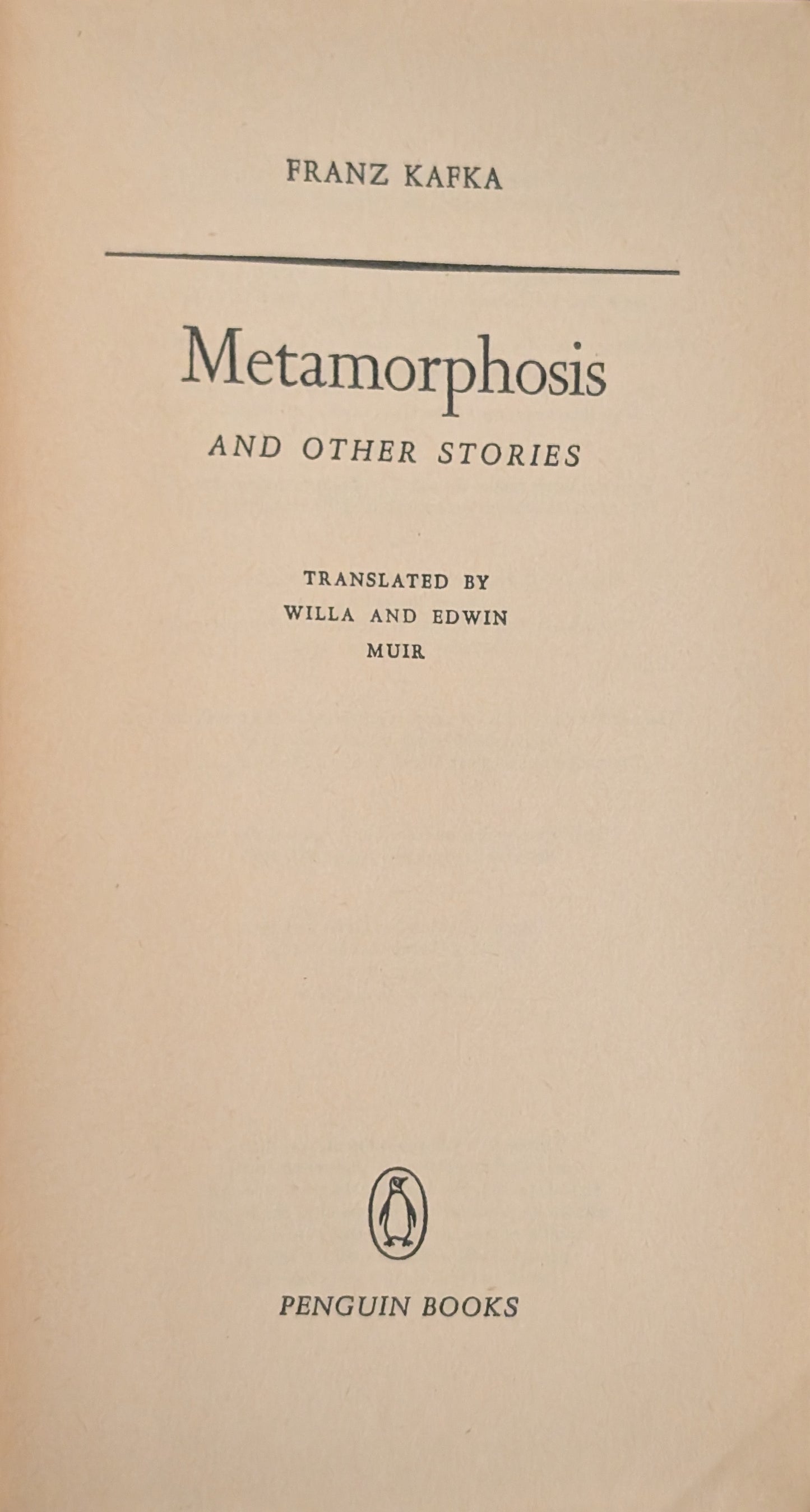 Metamorphosis and Other Stories by Franz Kafka