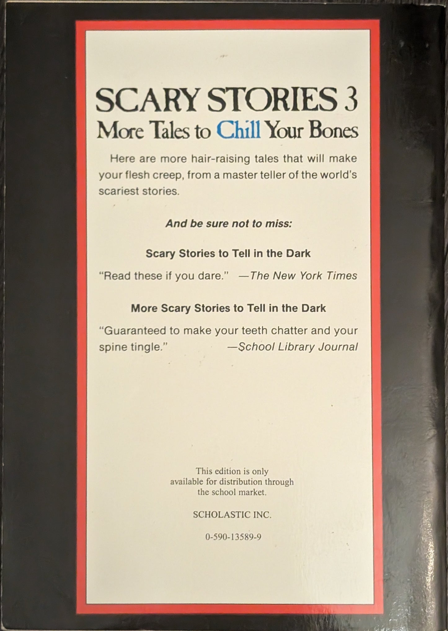 Scary Stories 3: More Tales to Chill the Bones by Alvin Schwartz