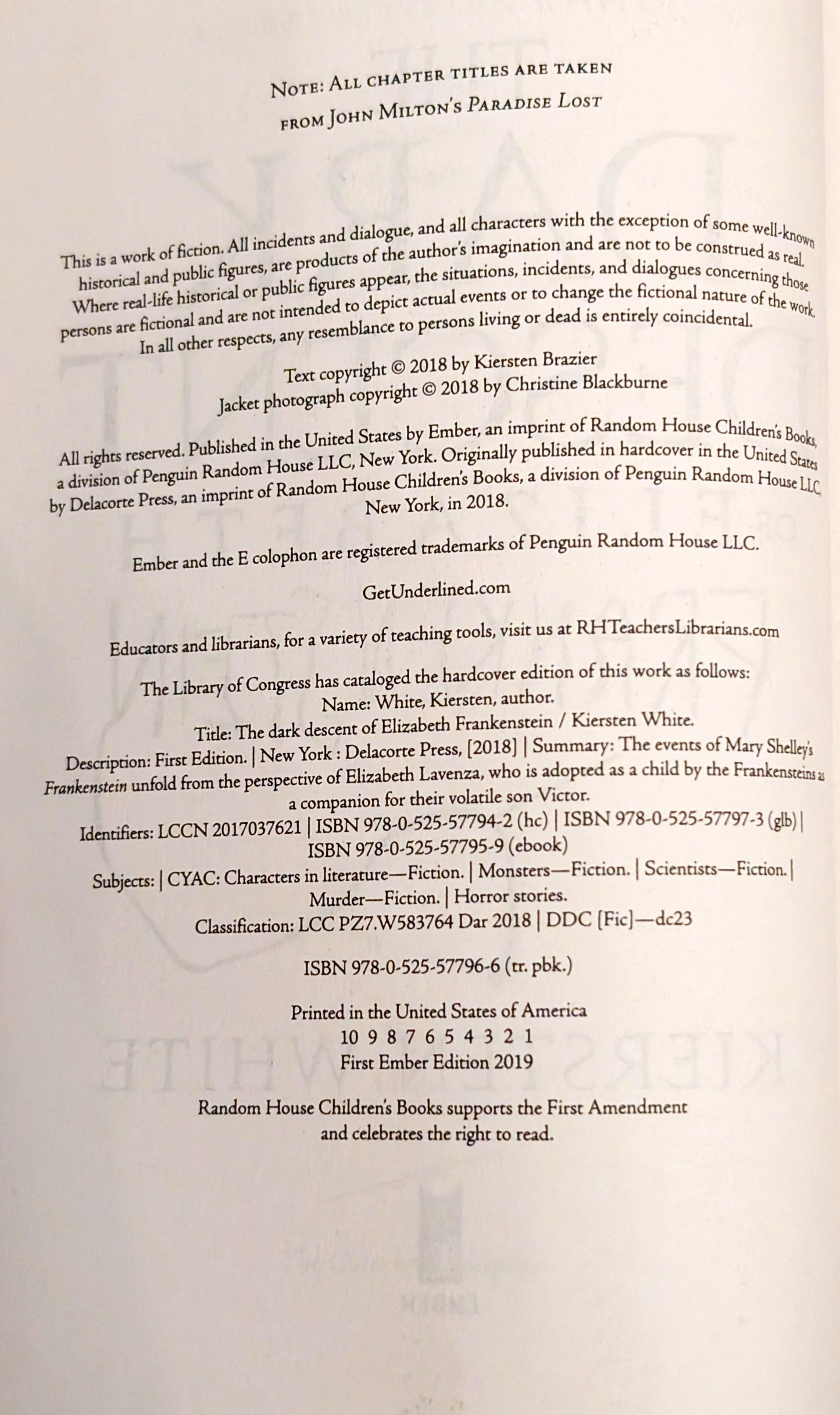 The Dark Descent of Elizabeth Frankenstein by Kiersten White