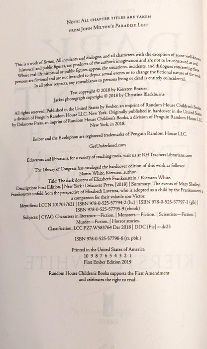 The Dark Descent of Elizabeth Frankenstein by Kiersten White