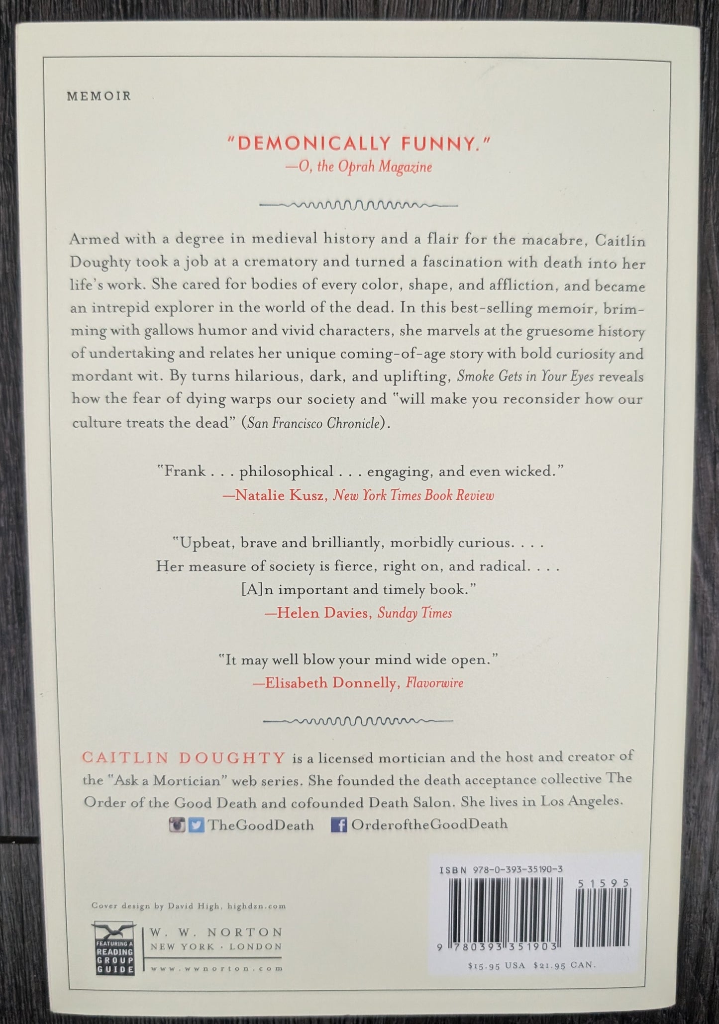 Smoke Gets in Your Eyes and Other Lessons from the Crematory by Caitlin Doughty