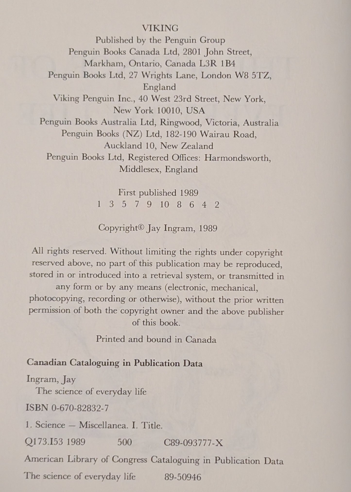 The Science of Everyday Life by Jay Ingram