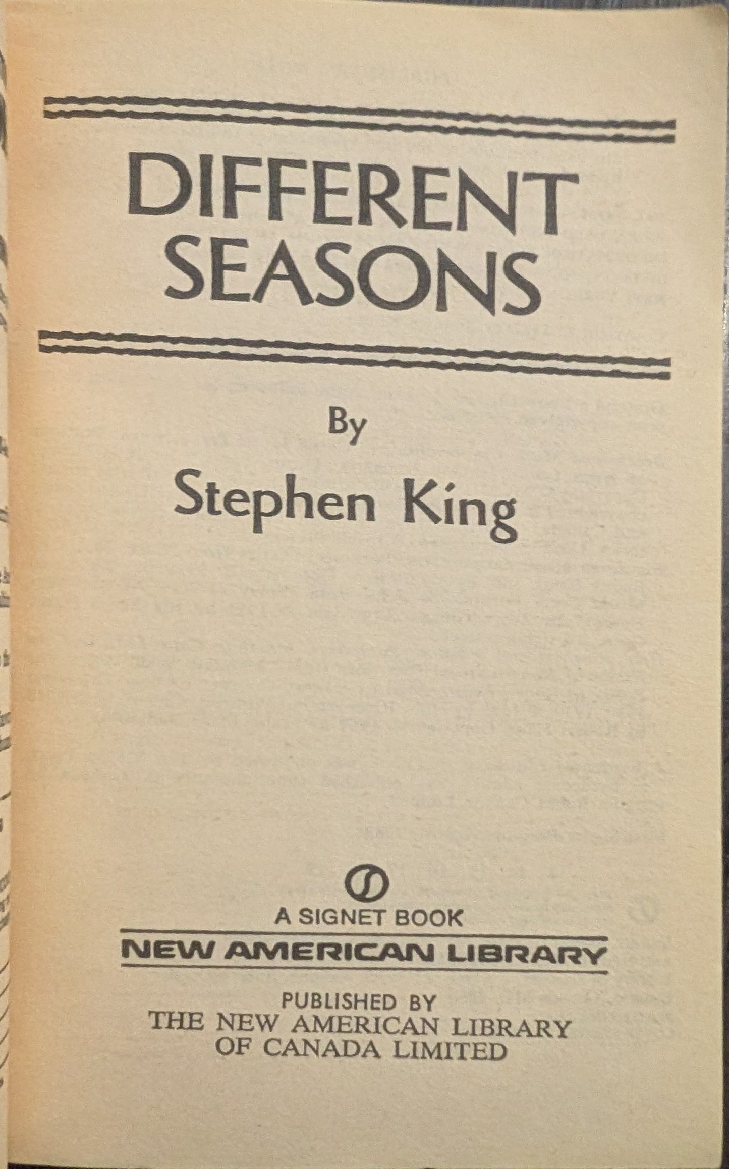 Different Seasons by Stephen King