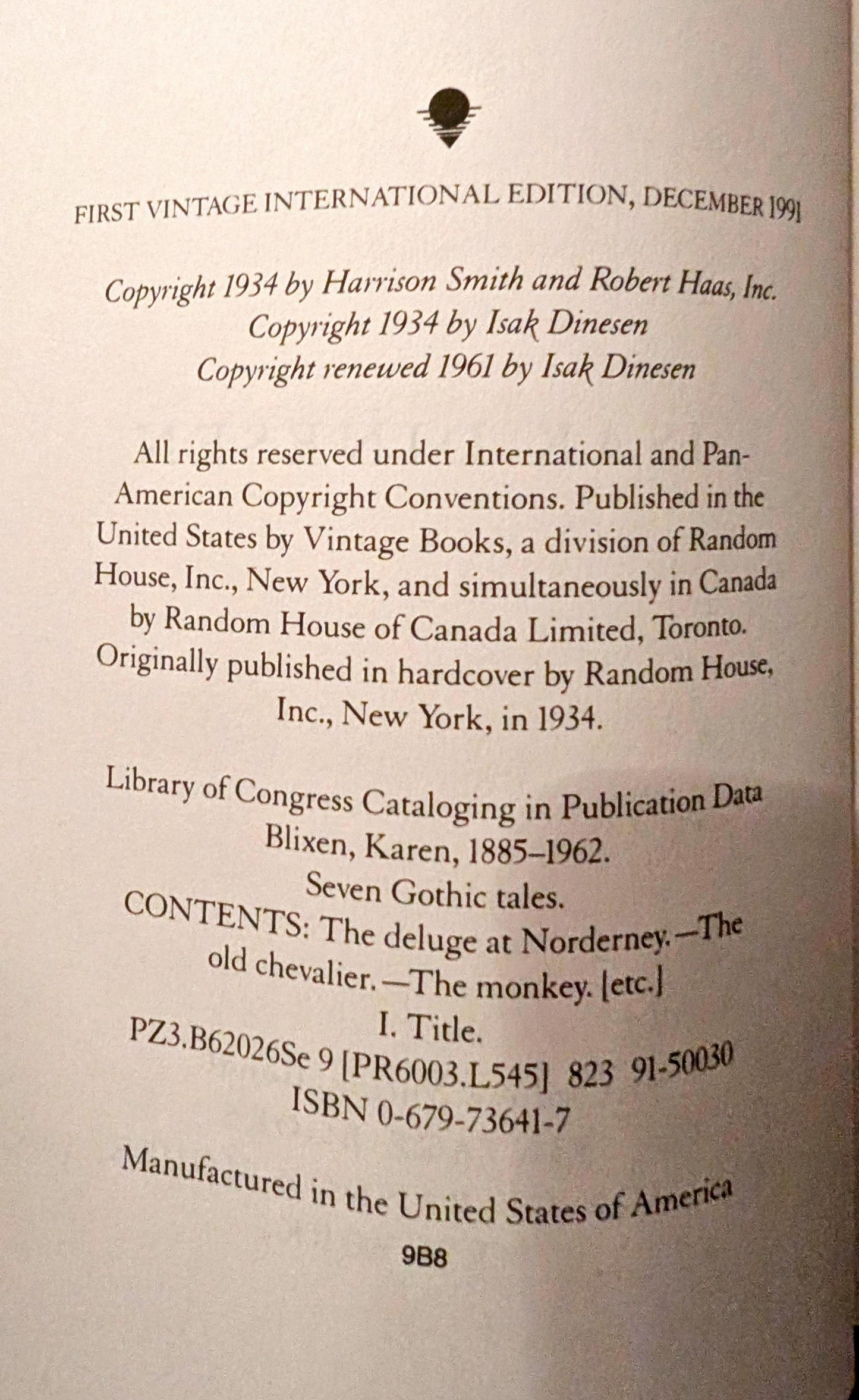 Seven Gothic Tales by Isak Dinesen