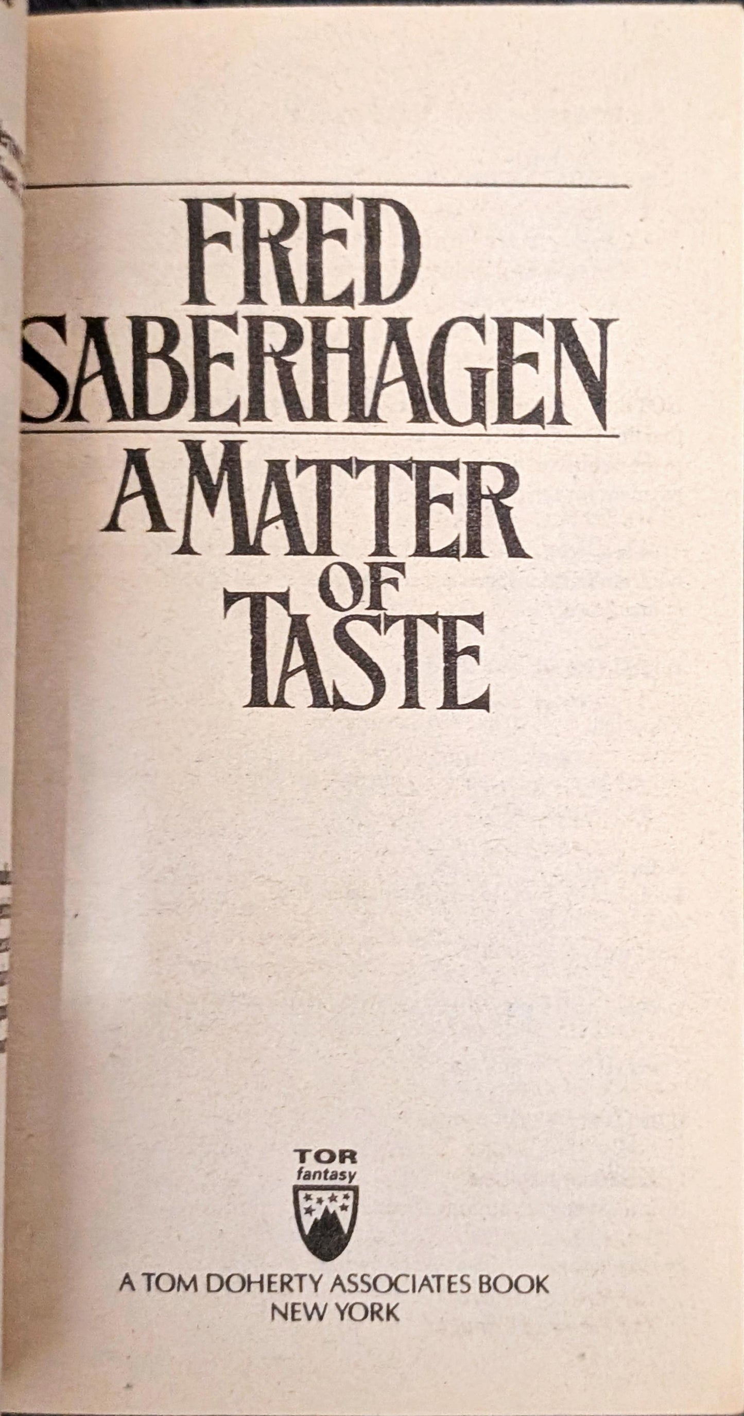 A Matter of Taste by Fred Saberhagen