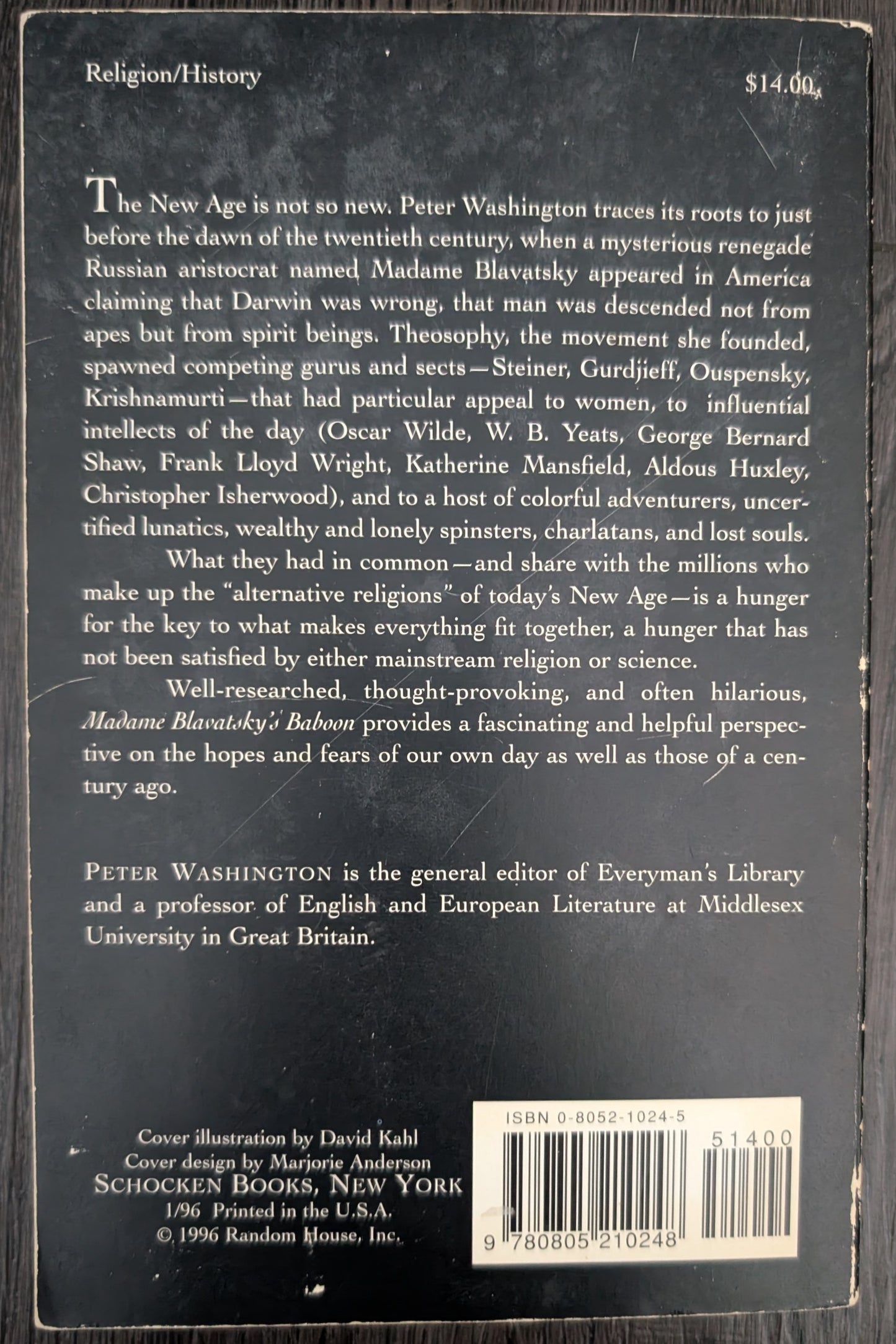 Madame Blavatsky's Baboon: A History of the Mystics, Mediums and Misfits who Brought Spiritualism in America by Peter Washington