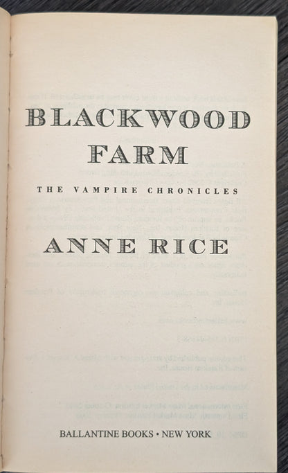Blackwood Farm by Anne Rice