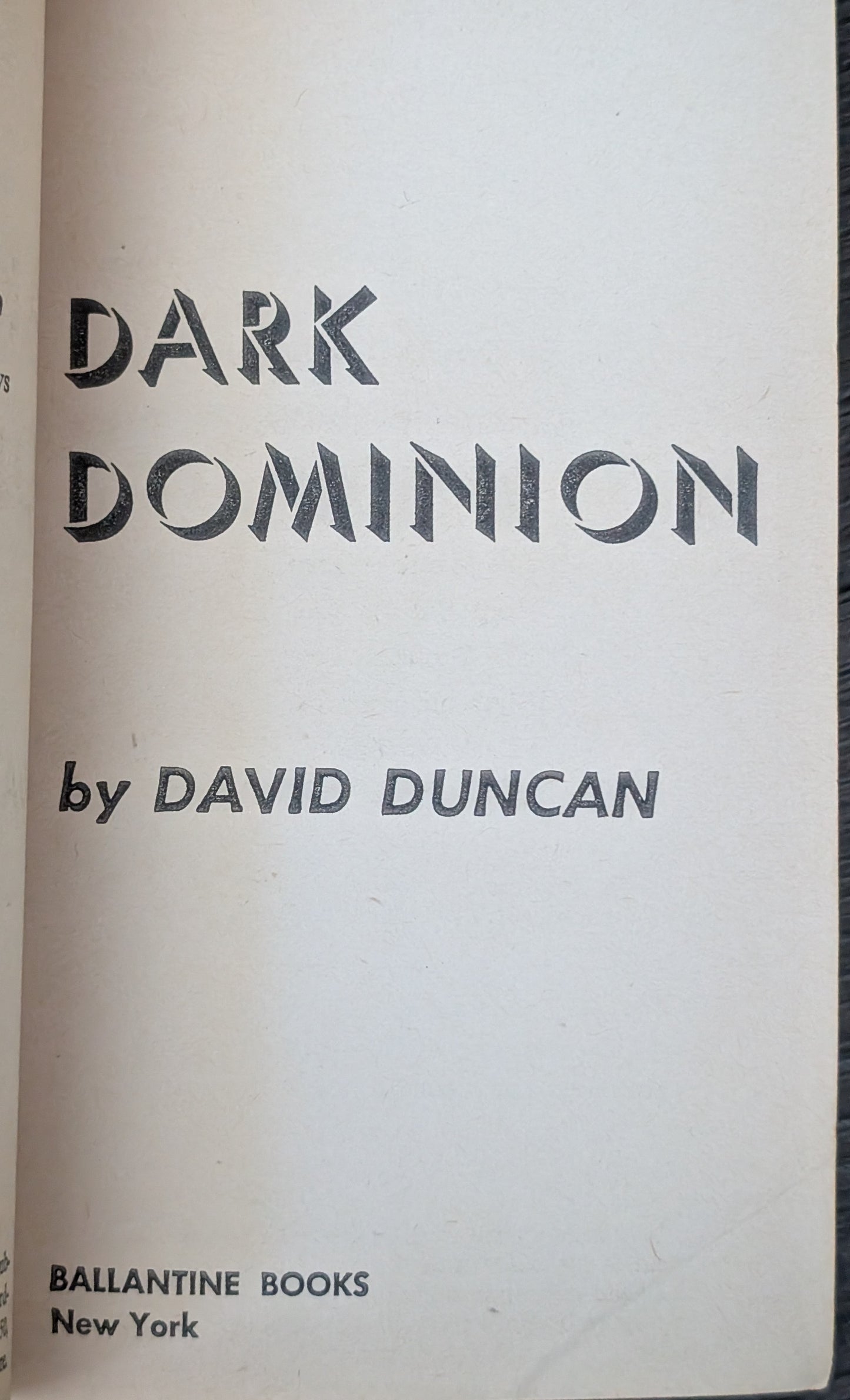 Dark Dominion by David Duncan