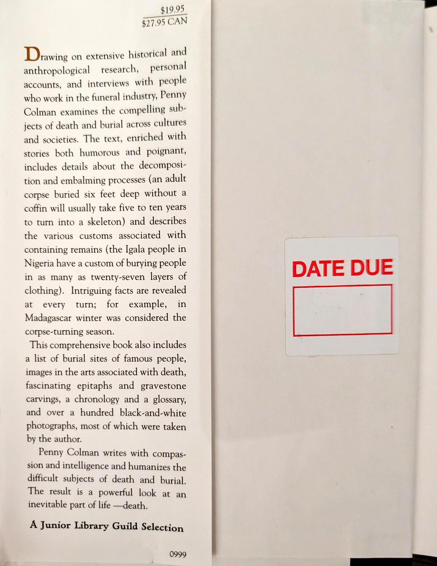 Corpses, Coffins and Crypts: A History of Burial by Penny Colman