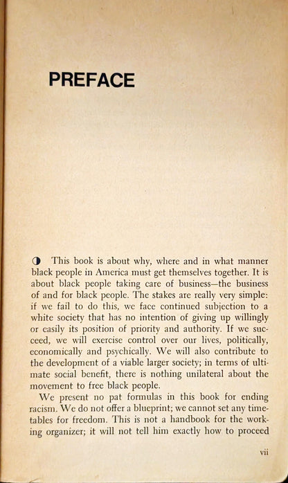 Black Power: The Politics of Liberation in America by Charles V. Hamilton