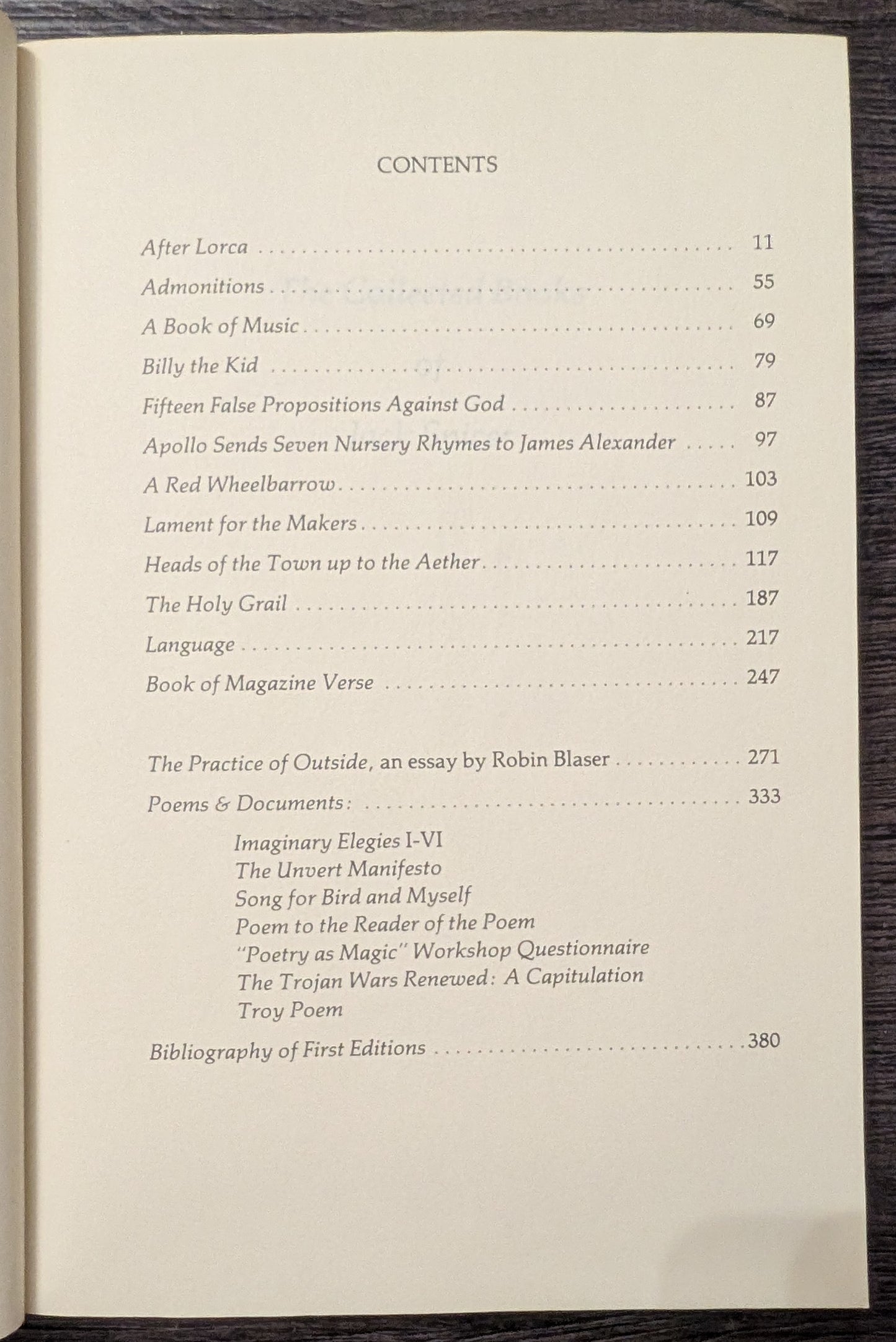 Collected Books of Jack Spicer edited by Robin Blaser