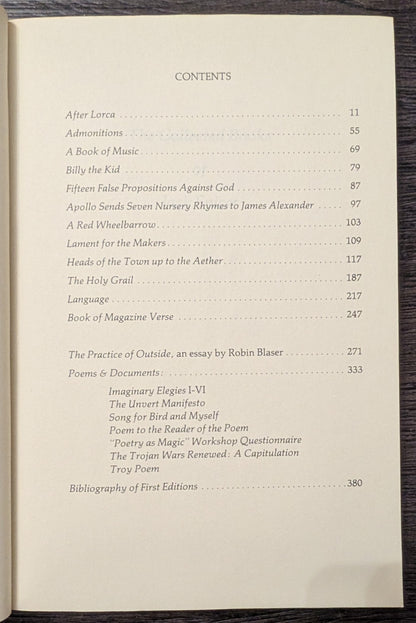 Collected Books of Jack Spicer edited by Robin Blaser