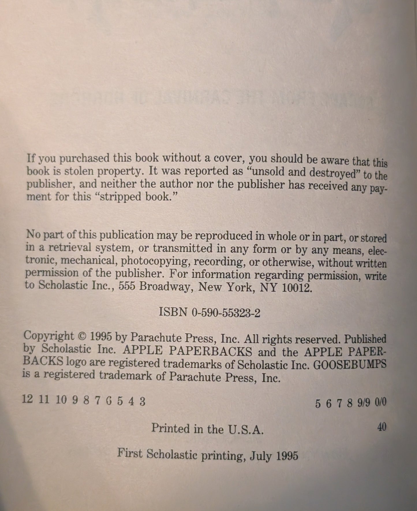 Escape from the Carnival of Horrors (Reader Beware # 1) by R.L Stine