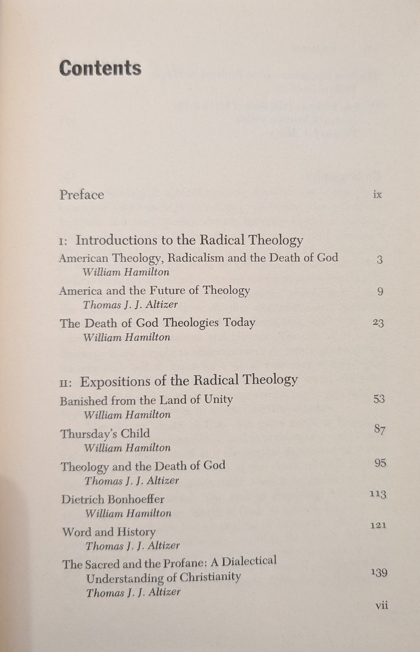 Radical Theology and The Death of God by Thomas J.J Altizer and William Hamilton to