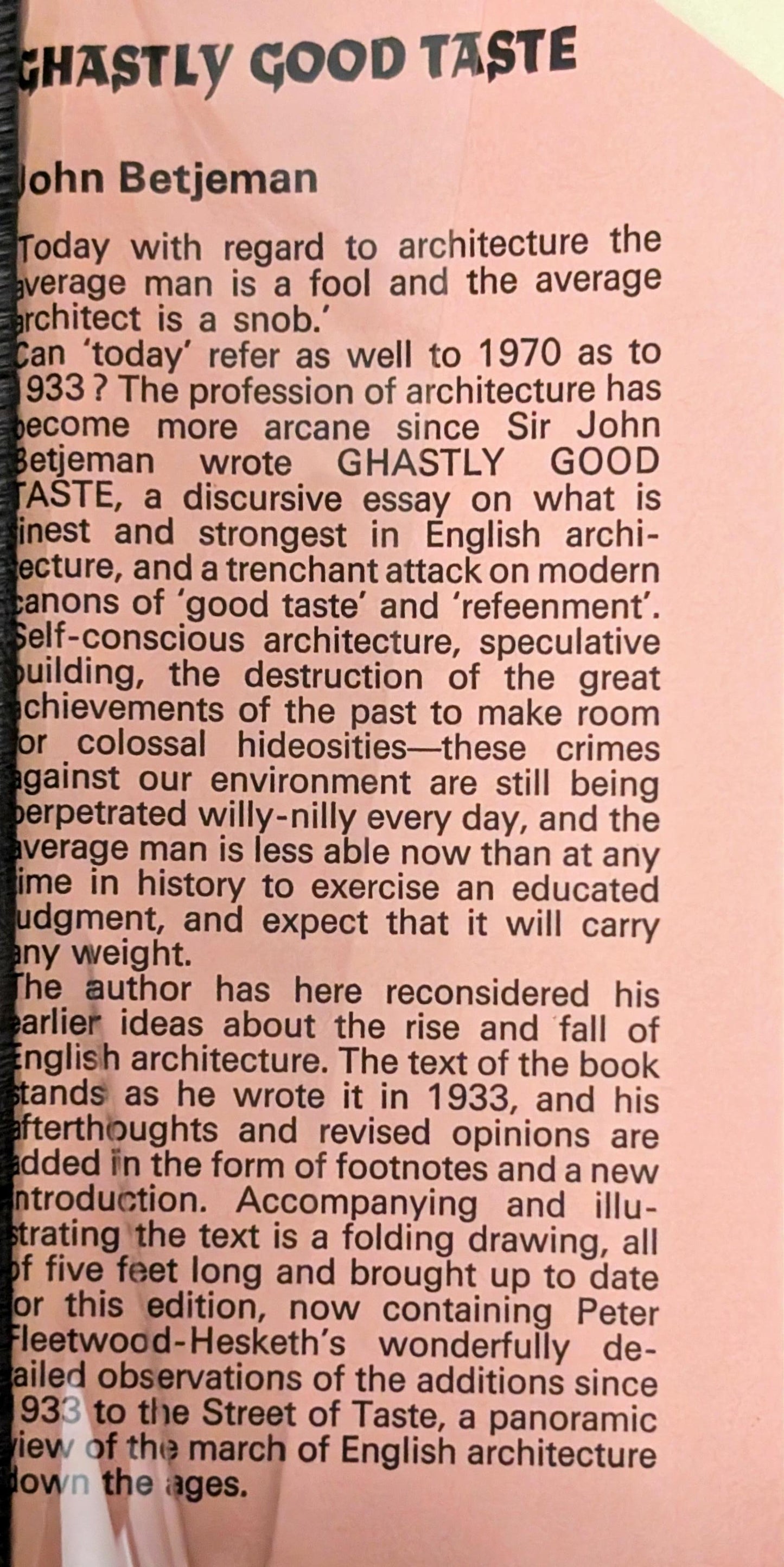 Ghastly Good Taste or a Depressing Story of the Rise and Fall of English Architecture by John Betjeman