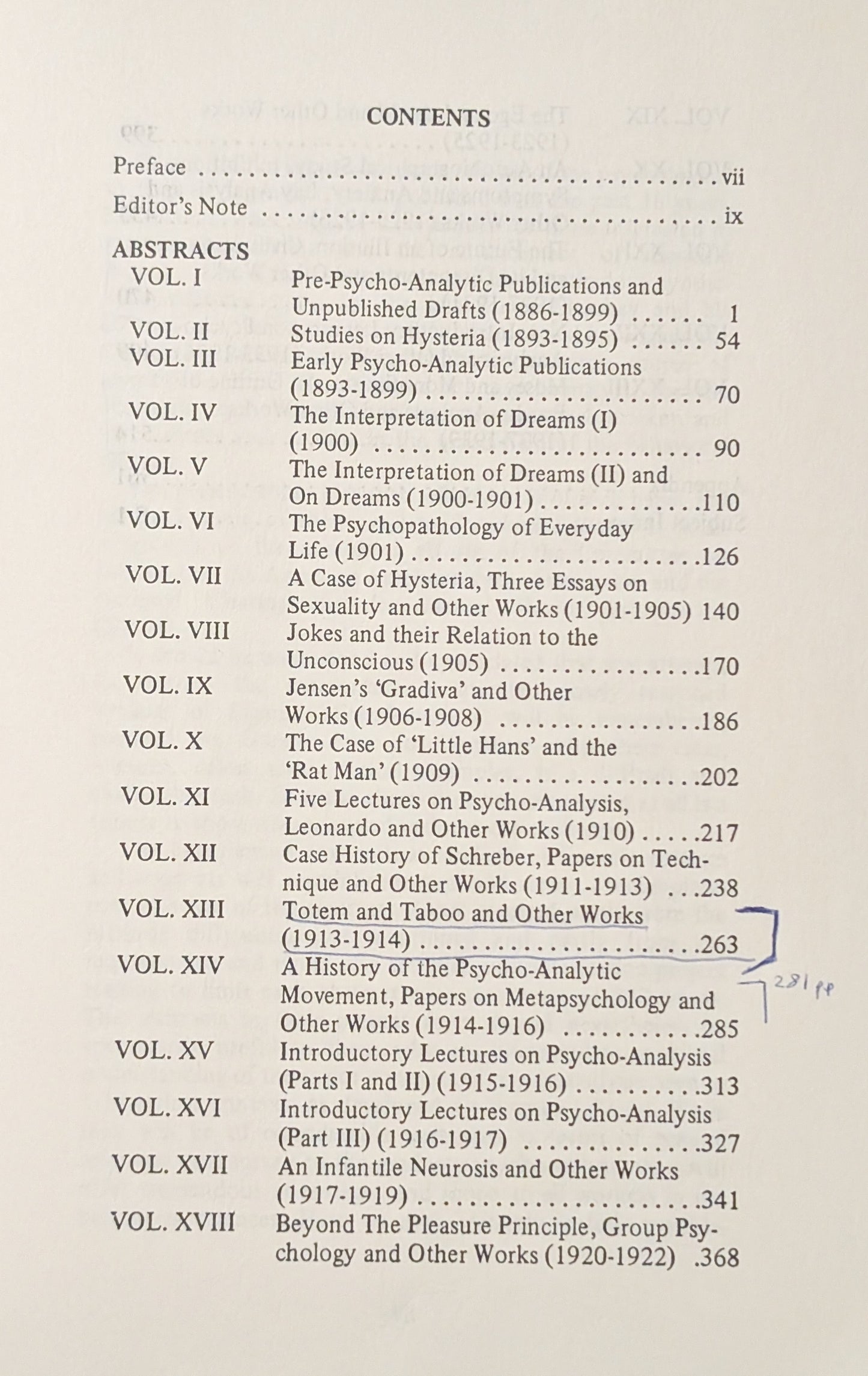 Abstracts of the Standard Edition of the Complete Psychological Works of Sigmund Freud edited by Carrie Lee Rothgeb