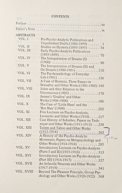 Abstracts of the Standard Edition of the Complete Psychological Works of Sigmund Freud edited by Carrie Lee Rothgeb