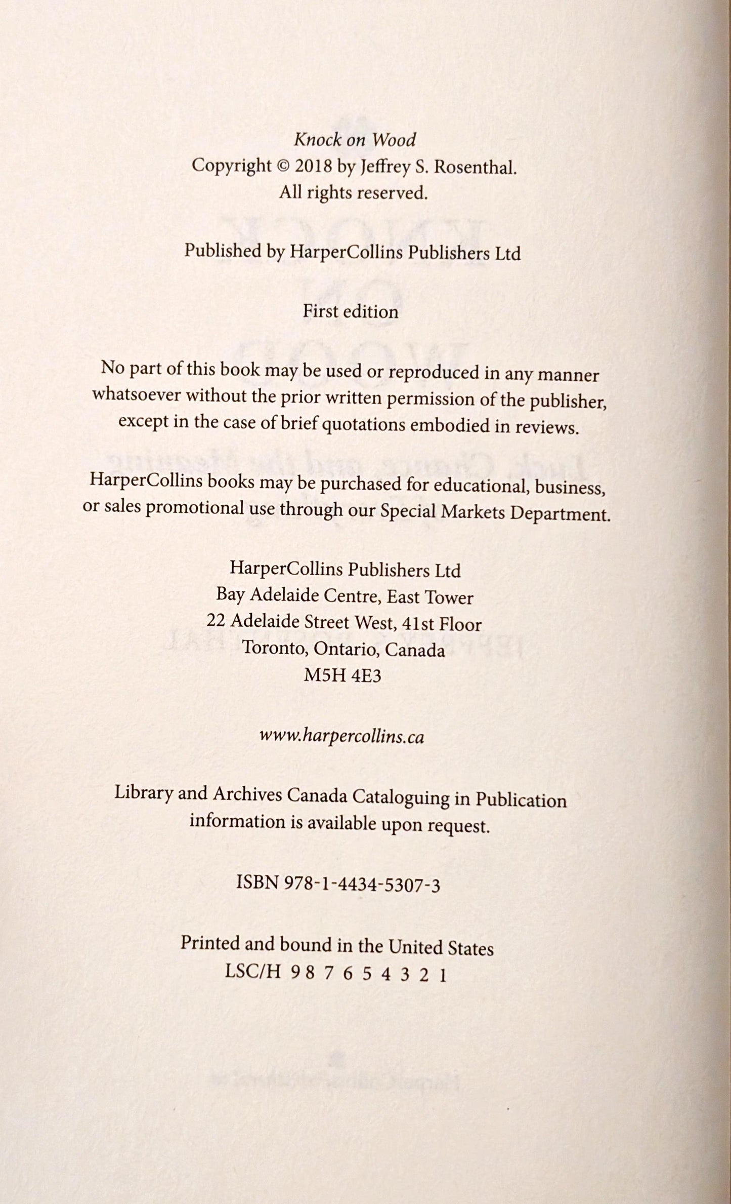 Knock on Wood: Luck, Chance, and the Meaning of Everything by Jeffrey S. Rosenthal