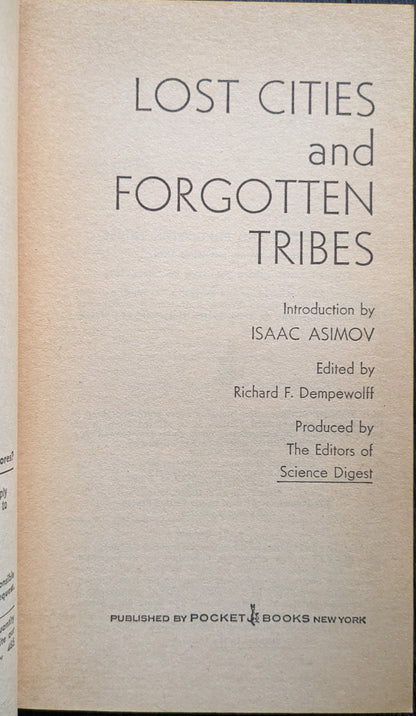 Lost Cities and Forgotten Tribes edited by Richard F. Dempewolff