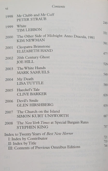 The Mammoth Book of the Best of New Horror edited Stephen Jones